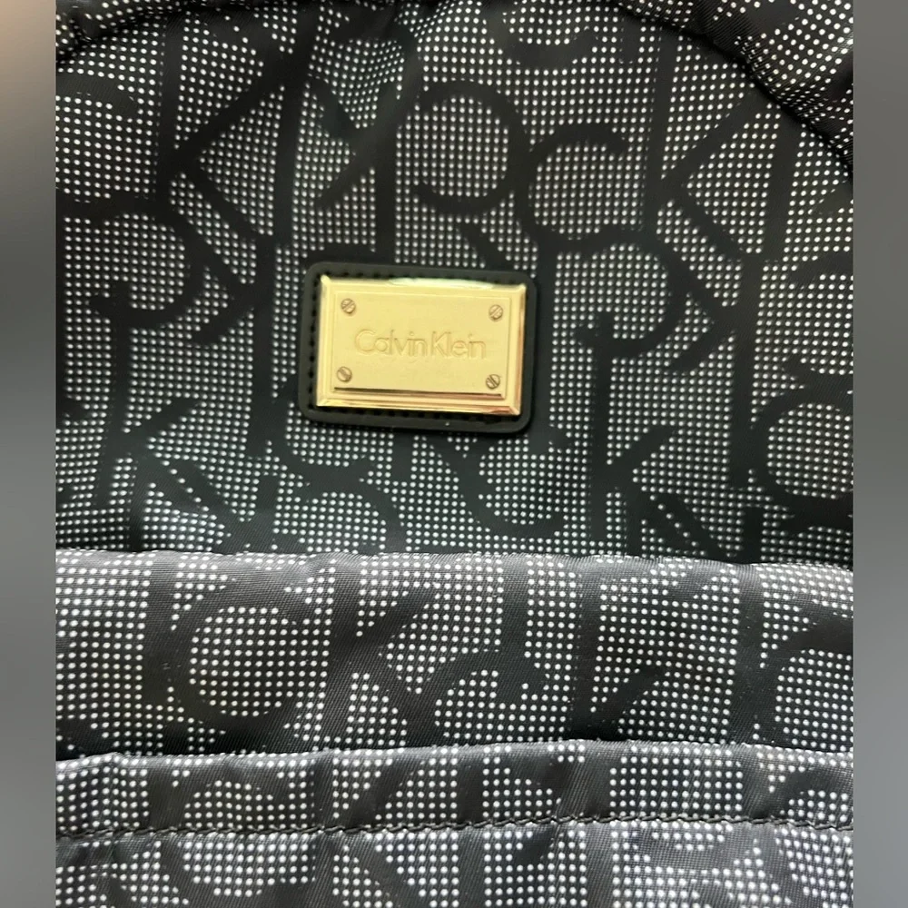 Calvin Klein Zipper CK Logo Black White & Gold‎ Hardware Lightweight Backpack